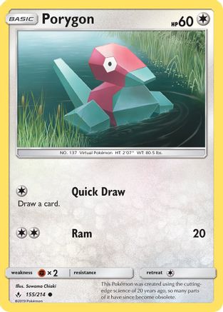 Porygon 155/214 - Unbroken Bonds Reverse Holofoil