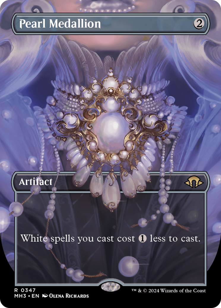 Pearl Medallion (MH3-347) - Modern Horizons 3 (Borderless) Foil - Premium MTG Single from Wizards of the Coast - Just $11.75! Shop now at Game Crave Tournament Store