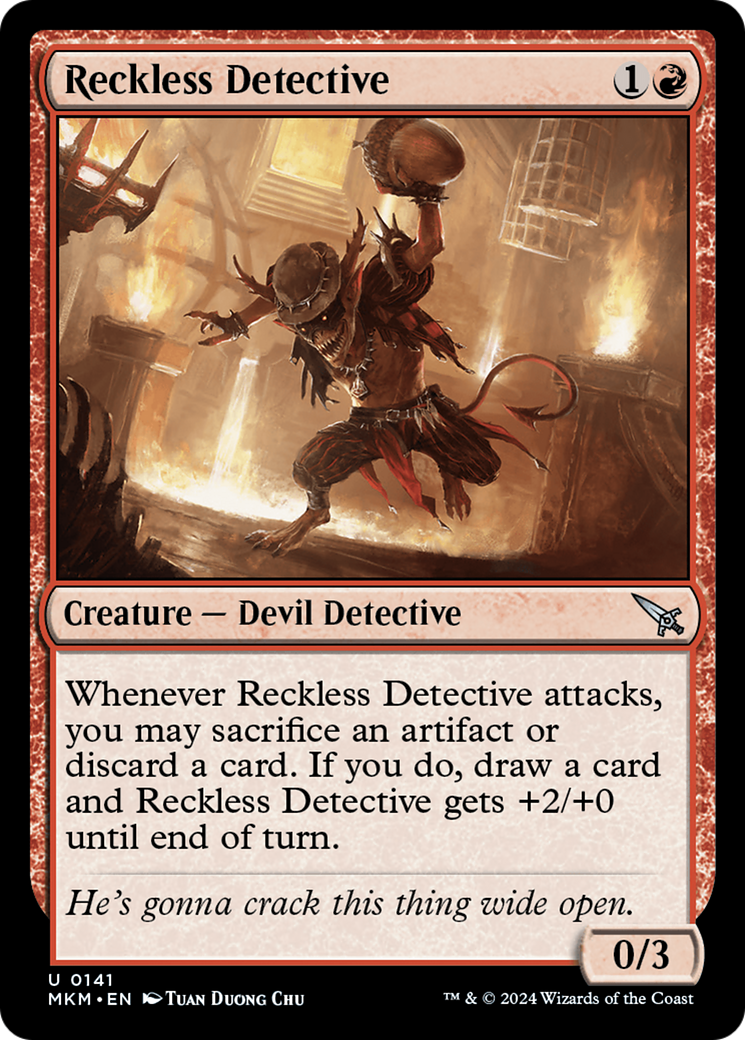 Reckless Detective (MKM-141) - Murders at Karlov Manor Foil - Premium MTG Single from Wizards of the Coast - Just $0.25! Shop now at Game Crave Tournament Store