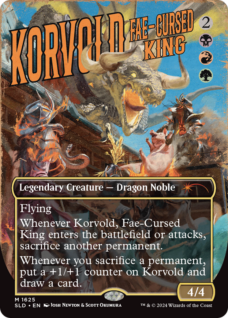 Korvold, Fae-Cursed King (SLD-1625) - Secret Lair Drop (Borderless) - Premium MTG Single from Wizards of the Coast - Just $13.66! Shop now at Game Crave Tournament Store