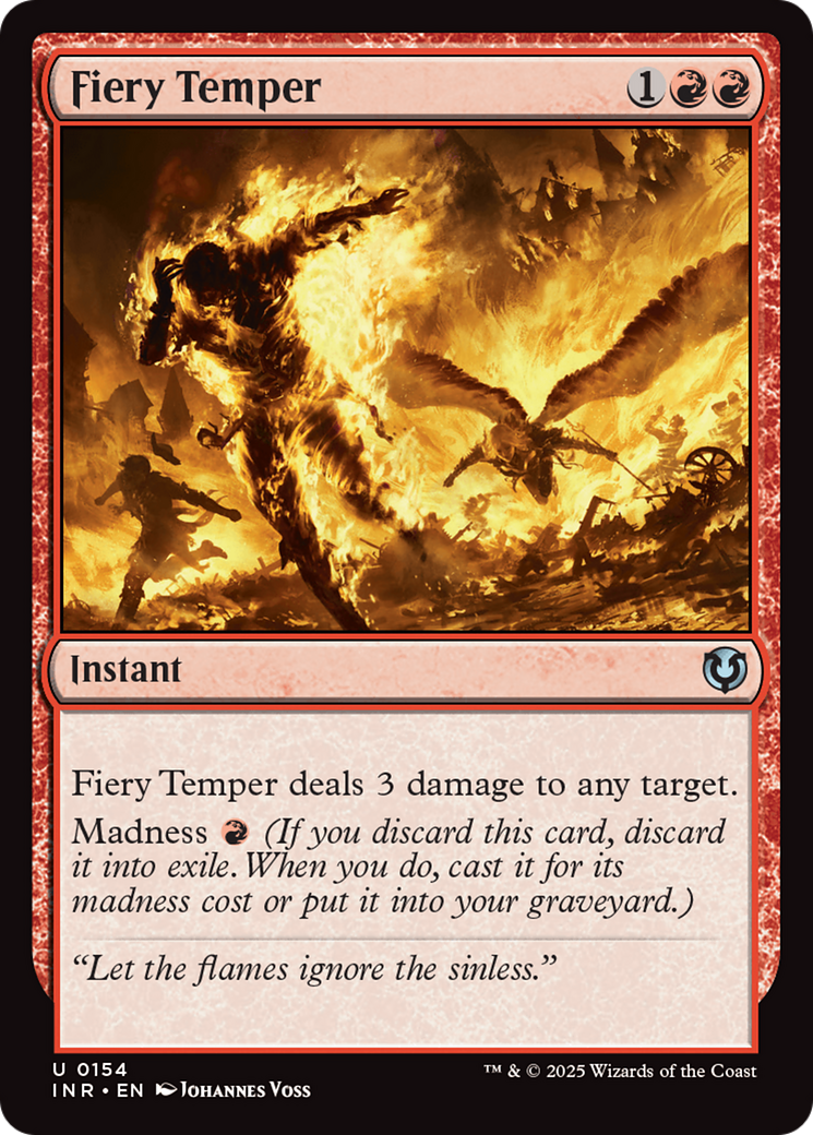 Fiery Temper (-154) - Innistrad Remastered - Premium MTG Single from Wizards of the Coast - Just $0.25! Shop now at Game Crave Tournament Store