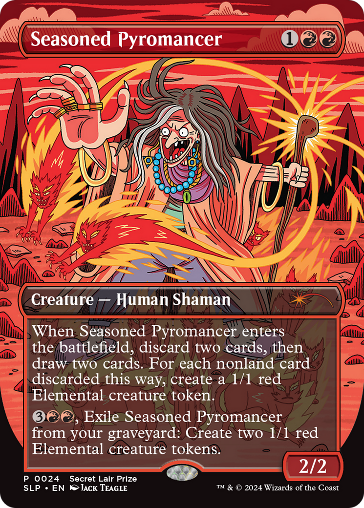 Seasoned Pyromancer (PTP-024) - Secret Lair Showdown (Borderless) Foil - Premium MTG Single from Wizards of the Coast - Just $57.09! Shop now at Game Crave Tournament Store