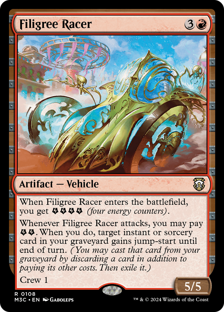 Filigree Racer (M3C-108) - Modern Horizons 3 Commander Foil - Premium MTG Single from Wizards of the Coast - Just $0.25! Shop now at Game Crave Tournament Store