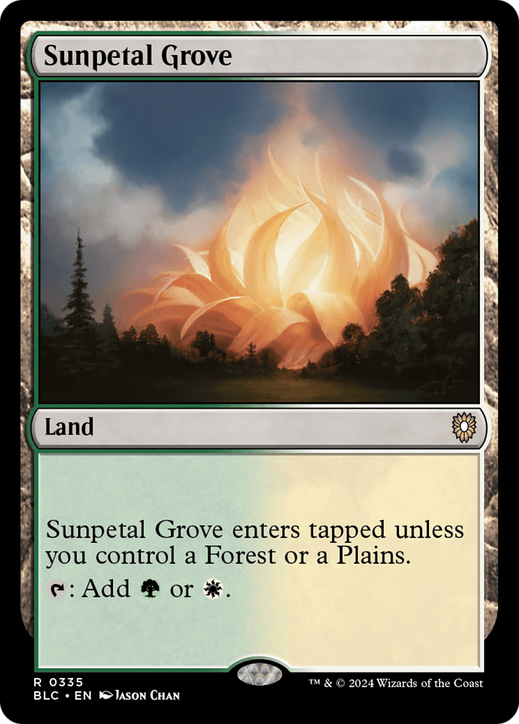 Sunpetal Grove (BLC-335) - Bloomburrow Commander - Premium MTG Single from Wizards of the Coast - Just $1.26! Shop now at Game Crave Tournament Store
