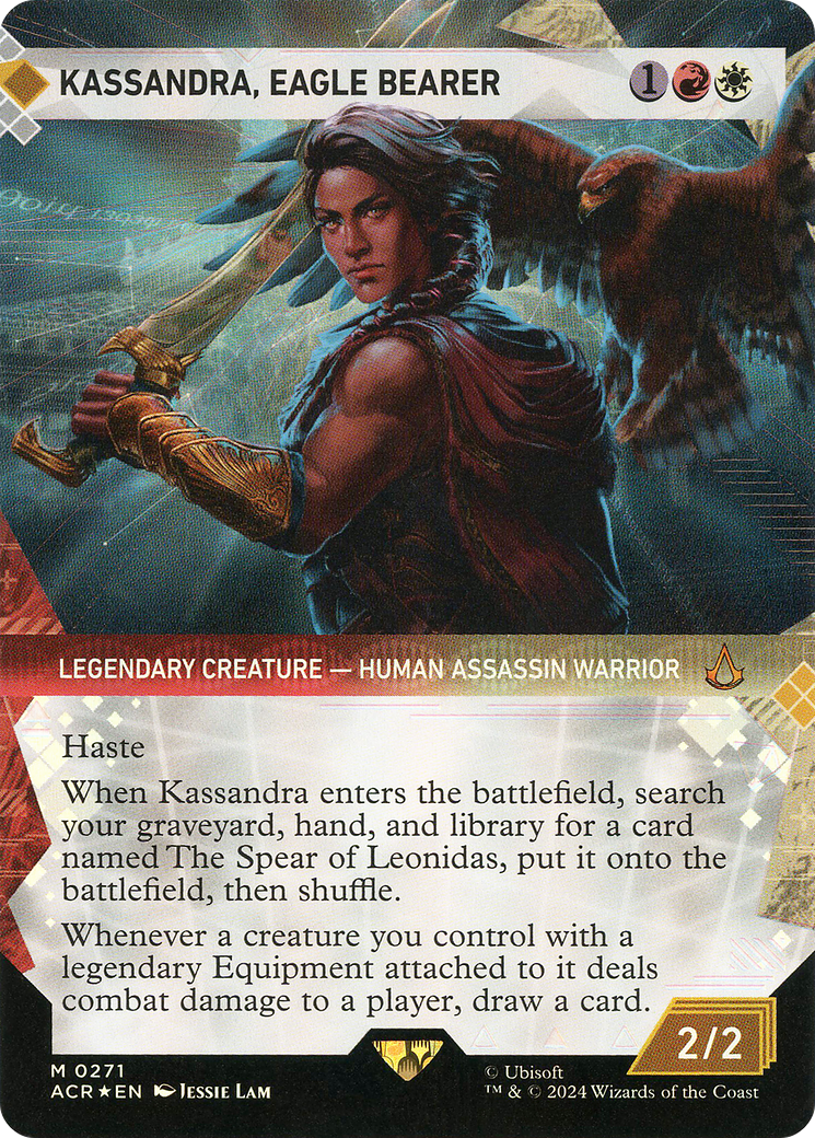 Kassandra, Eagle Bearer (ACR-271) - Assassin's Creed: (Showcase) (Borderless) Foil - Premium MTG Single from Wizards of the Coast - Just $19.50! Shop now at Game Crave Tournament Store