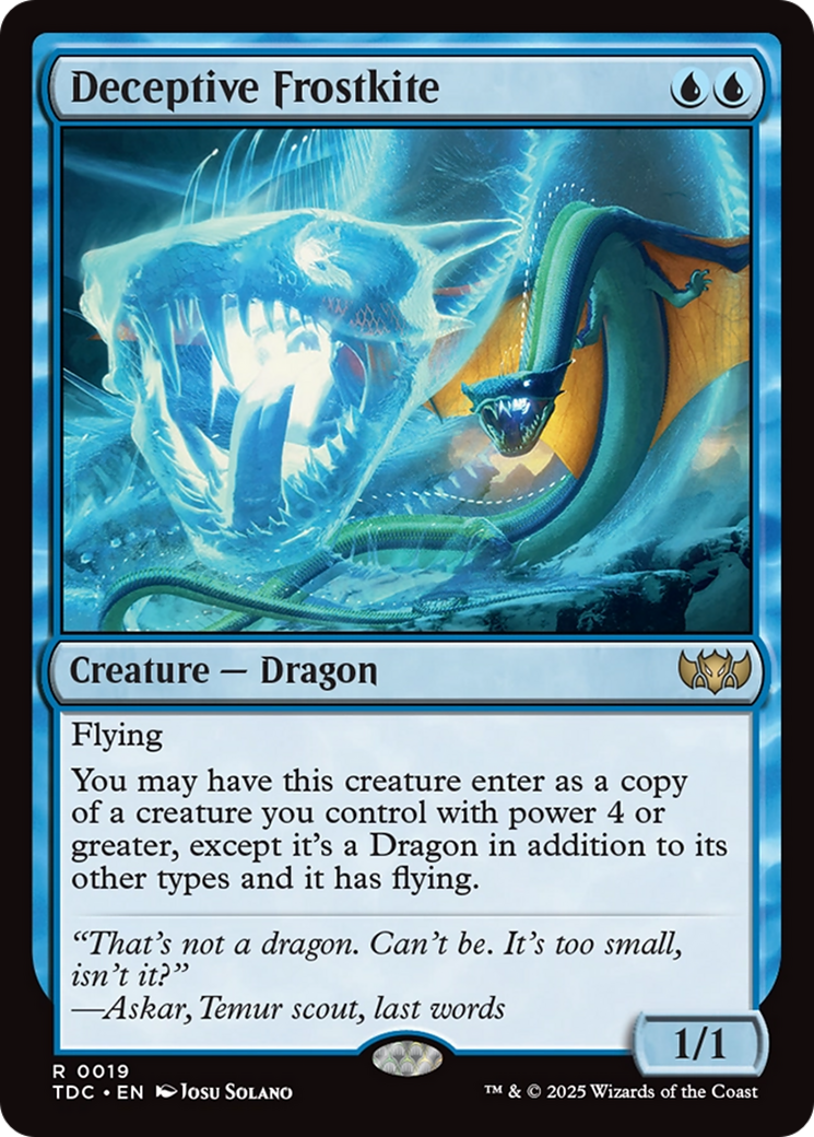 Deceptive Frostkite (TDC-019) - Tarkir: Dragonstorm Commander - Premium MTG Single from Wizards of the Coast - Just $0.34! Shop now at Game Crave Tournament Store
