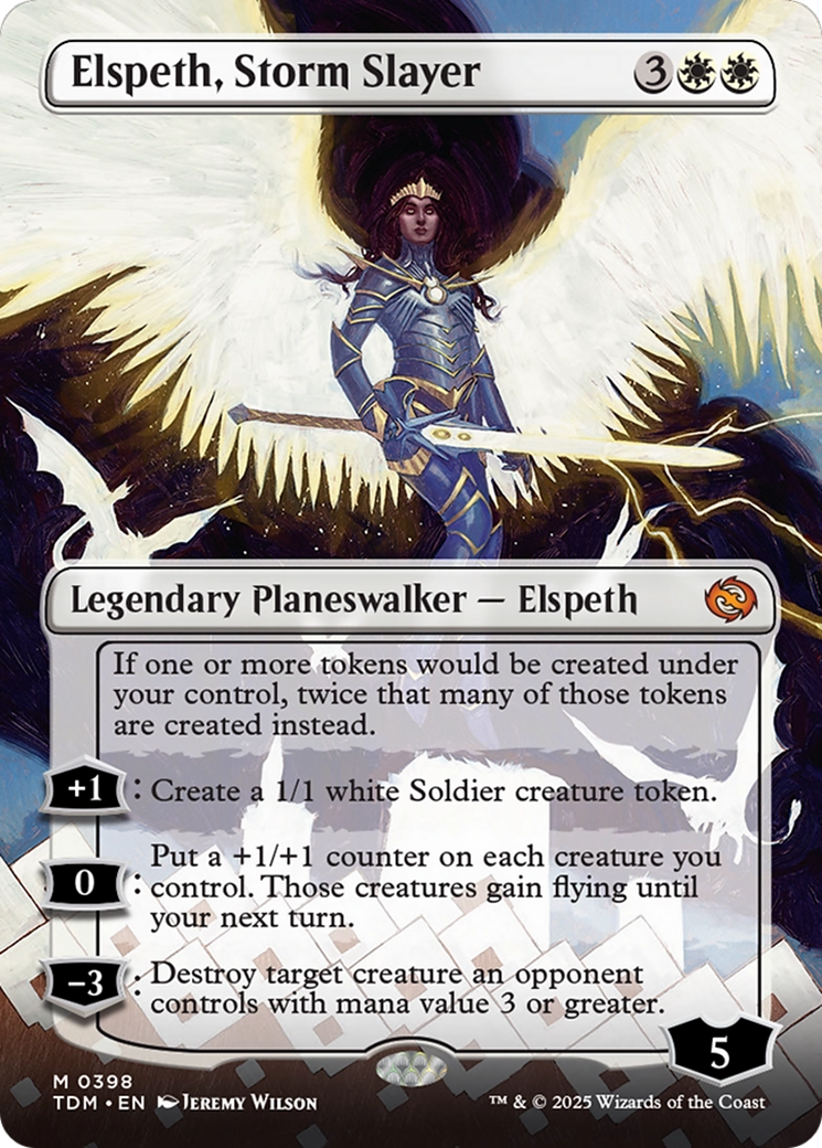 Elspeth, Storm Slayer (Borderless) (TDM-398) - Tarkir: Dragonstorm - Premium MTG Single from Wizards of the Coast - Just $7.10! Shop now at Game Crave Tournament Store