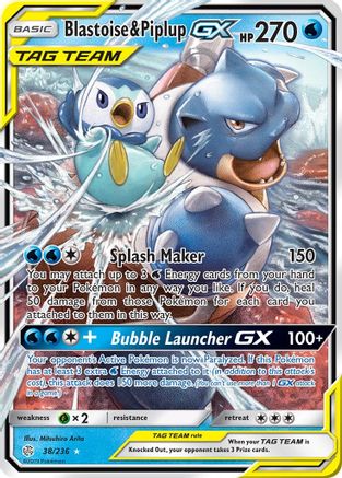 Blastoise & Piplup GX 38/236 - SM Cosmic Eclipse Holofoil