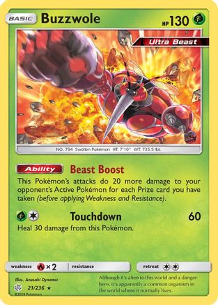 Buzzwole 21/236 - SM Cosmic Eclipse Holofoil