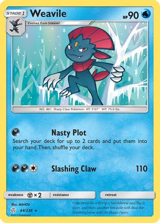 Weavile 44/236 - SM Cosmic Eclipse Reverse Holofoil