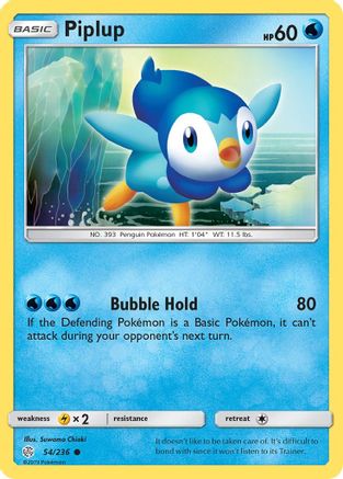 Piplup 54/236 - SM Cosmic Eclipse Reverse Holofoil