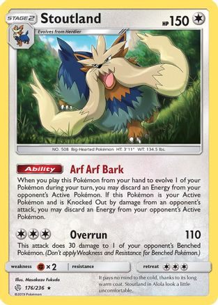 Stoutland 176/236 - SM Cosmic Eclipse Reverse Holofoil