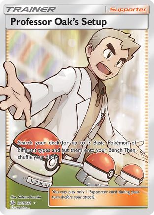 Professor Oak's Setup (Full Art) 233/236 - SM Cosmic Eclipse Holofoil
