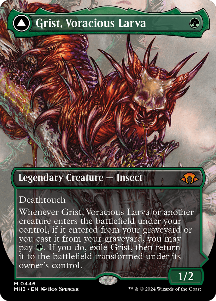 Grist, Voracious Larva // Grist, the Plague Swarm (MH3-446) - Modern Horizons 3 (Borderless) Foil - Premium MTG Single from Wizards of the Coast - Just $3.75! Shop now at Game Crave Tournament Store