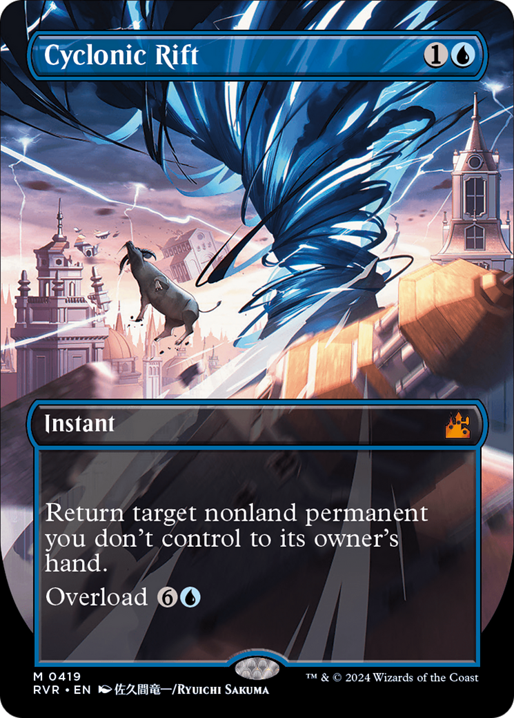 Cyclonic Rift (RVR-419) - Ravnica Remastered (Borderless) Foil - Premium MTG Single from Wizards of the Coast - Just $130.21! Shop now at Game Crave Tournament Store