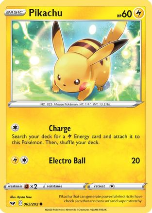 Pikachu 65/202 - Sword & Shield Reverse Holofoil