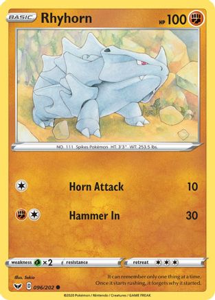 Rhyhorn 96/202 - Sword & Shield