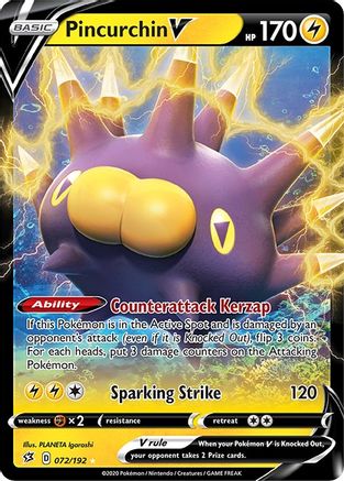 Pincurchin V 72/192 - Rebel Clash Holofoil