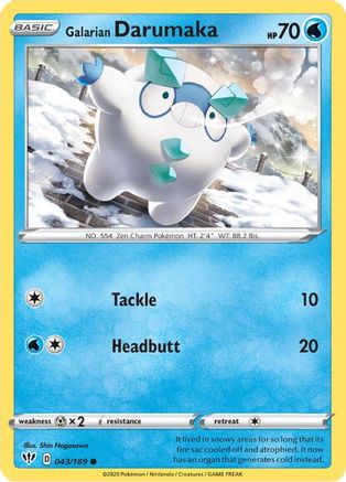 Galarian Darumaka 43/189 - Darkness Ablaze Reverse Holofoil