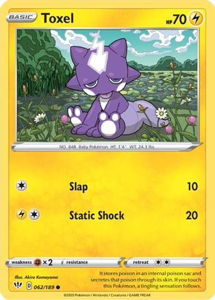Toxel 62/189 - Darkness Ablaze Reverse Holofoil
