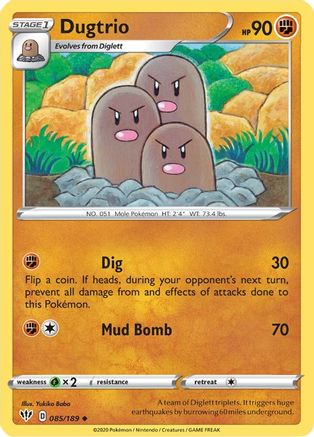 Dugtrio 85/189 - Darkness Ablaze Reverse Holofoil
