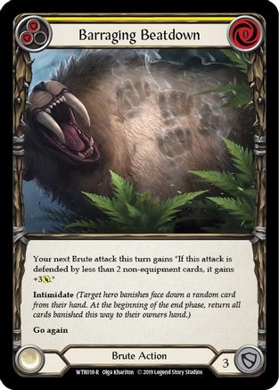 Barraging Beatdown (Yellow) (WTR018) - Welcome to Rathe 1st Edition Rainbow Foil