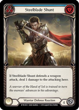 Steelblade Shunt (Blue) (WTR128) - Welcome to Rathe 1st Edition Rainbow Foil