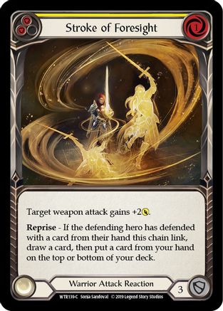 Stroke of Foresight (Yellow) (WTR139) - Welcome to Rathe 1st Edition Rainbow Foil