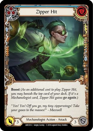 Zipper Hit (Blue) (ARC031) - Arcane Rising 1st Edition Rainbow Foil