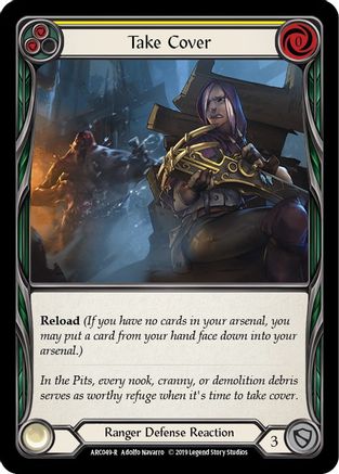 Take Cover (Yellow) (ARC049) - Arcane Rising 1st Edition Rainbow Foil