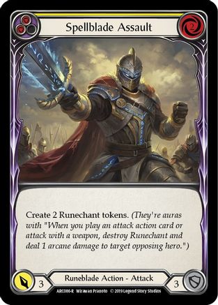 Spellblade Assault (Yellow) (ARC086) - Arcane Rising Unlimited Edition Rainbow Foil
