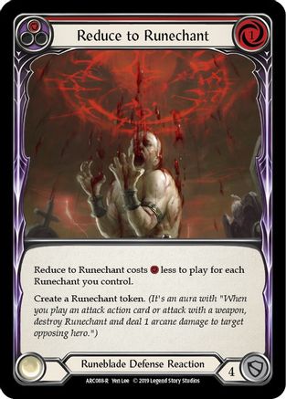 Reduce to Runechant (Red) (ARC088) - Arcane Rising 1st Edition Rainbow Foil