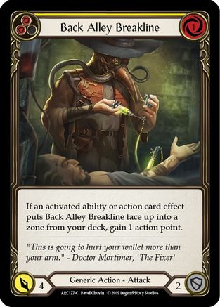Back Alley Breakline (Yellow) (ARC177) - Arcane Rising 1st Edition Rainbow Foil