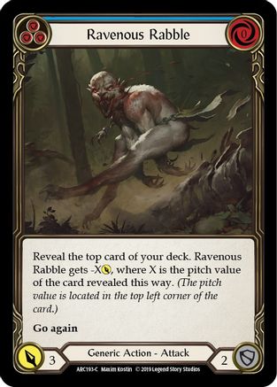 Ravenous Rabble (Blue) (ARC193) - Arcane Rising 1st Edition Rainbow Foil