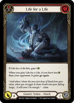 Life for a Life (Red) (ARC164) - Arcane Rising 1st Edition Rainbow Foil