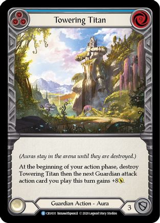 Towering Titan (Blue) (CRU031) - Crucible of War 1st Edition Rainbow Foil