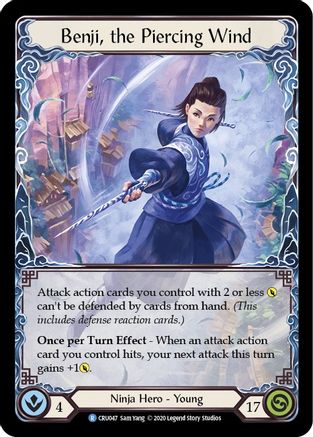Benji, the Piercing Wind (CRU047) - Crucible of War 1st Edition Rainbow Foil