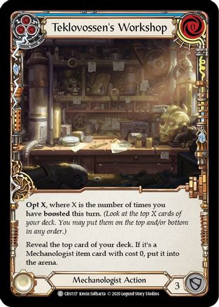 Teklovossen's Workshop (Blue) (CRU117) - Crucible of War 1st Edition