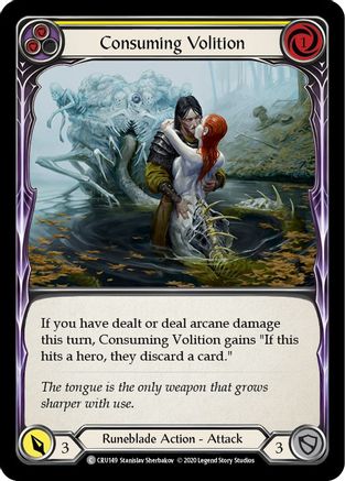 Consuming Volition (Yellow) (CRU149) - Crucible of War 1st Edition Rainbow Foil