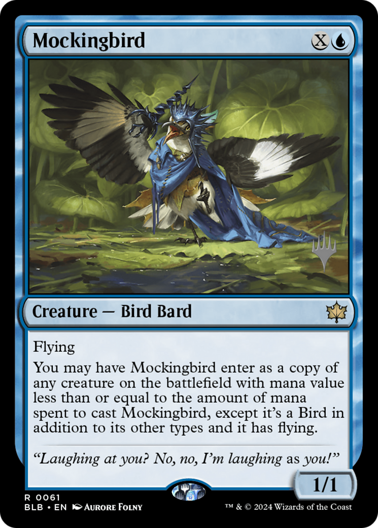 Mockingbird (PBLB-61P) - Bloomburrow Promos Foil - Premium MTG Single from Wizards of the Coast - Just $5.15! Shop now at Game Crave Tournament Store