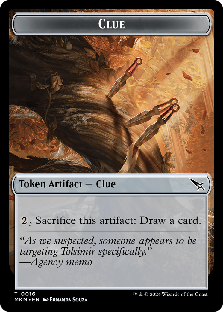 Clue (TMKM-016) - Murders at Karlov Manor Tokens Foil - Premium MTG Single from Wizards of the Coast - Just $0! Shop now at Game Crave Tournament Store