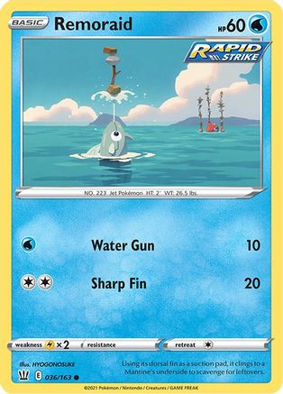 Remoraid 36/163 - Battle Styles Reverse Holofoil