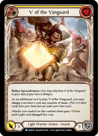 Game Crave Tournament Store - V of the Vanguard (MON035) - Monarch Unlimited Edition Rainbow Foil Game Crave Tournament Store - V of the Vanguard (MON035) - Monarch Unlimited Edition Rainbow Foil