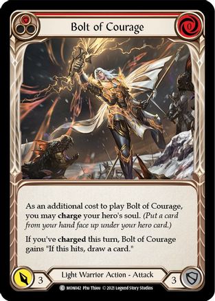 Bolt of Courage (Red) (MON042) - Monarch 1st Edition Rainbow Foil