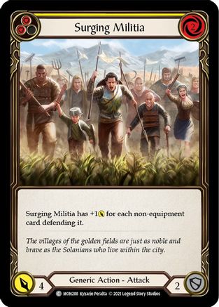 Surging Militia (Yellow) (MON288) - Monarch Unlimited Edition Rainbow Foil