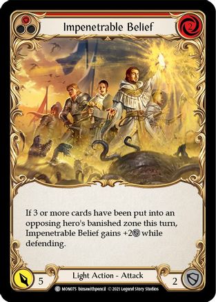 Impenetrable Belief (Red) (MON075) - Monarch Unlimited Edition Rainbow Foil
