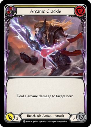 Arcanic Crackle (Yellow) (MON236) - Monarch 1st Edition