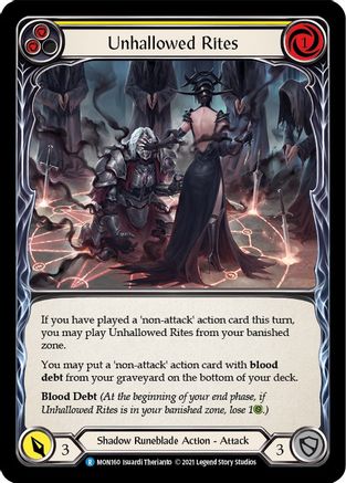 Unhallowed Rites (Yellow) (MON160) - Monarch 1st Edition