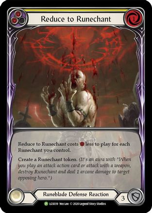Reduce to Runechant (Yellow) (LGS039) - Flesh and Blood: Promo Cards Rainbow Foil