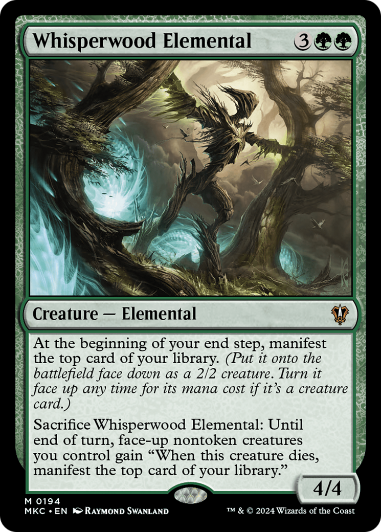 Whisperwood Elemental (MKC-194) - Murders at Karlov Manor Commander - Premium MTG Single from Wizards of the Coast - Just $0.25! Shop now at Game Crave Tournament Store